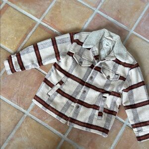 Billabong Plaid Sherpa-Lined Trucker Jacket